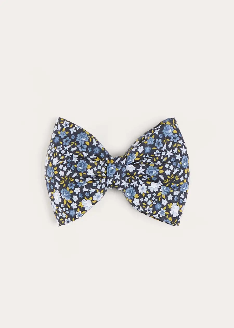 Lydia Floral Medium Bow Hair Clip in Blue (OS) Hair Accessories from Pepa London US