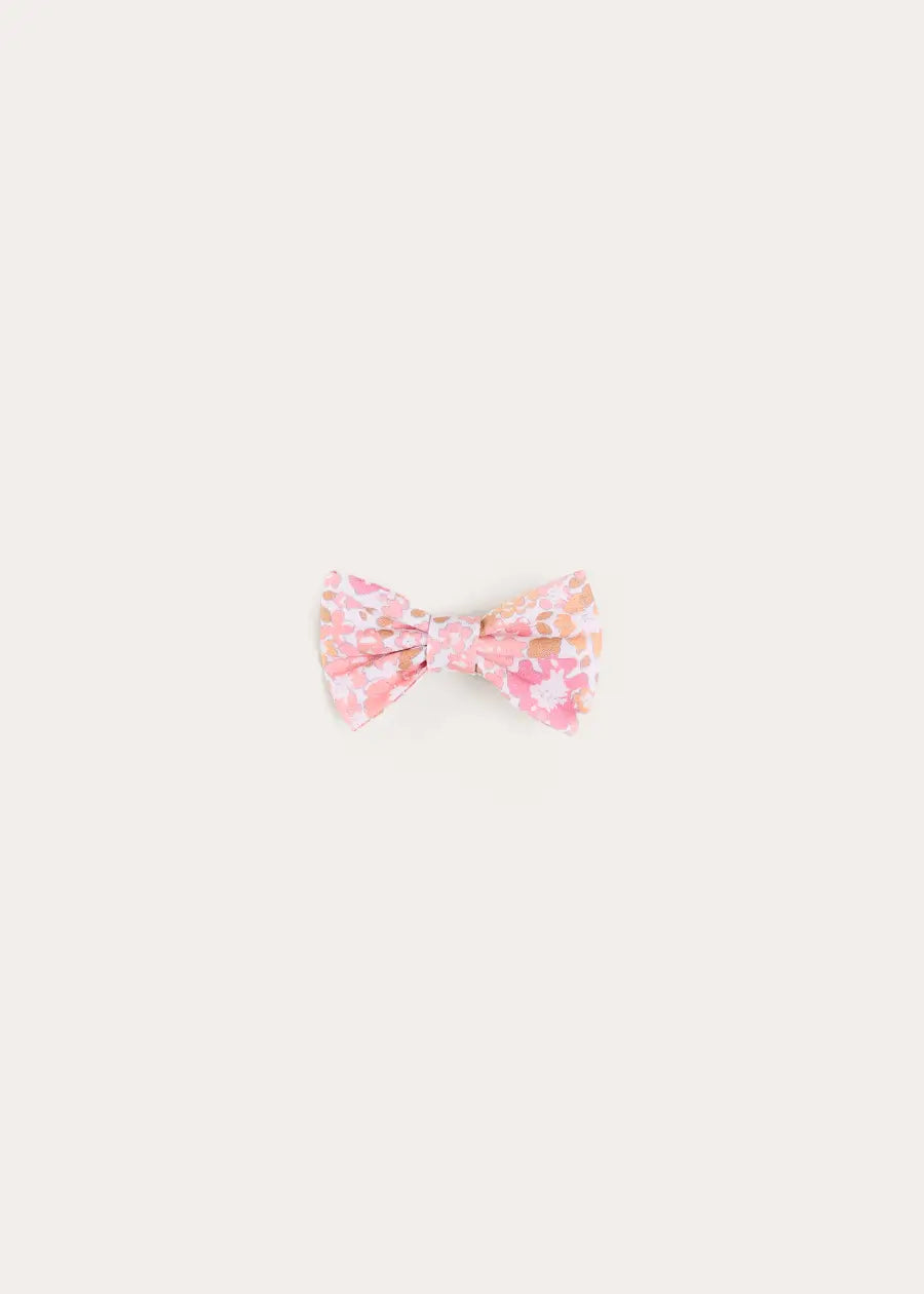 Nellie Floral Small Bow Hair Clip in Pink (OS) Hair Accessories from Pepa London US