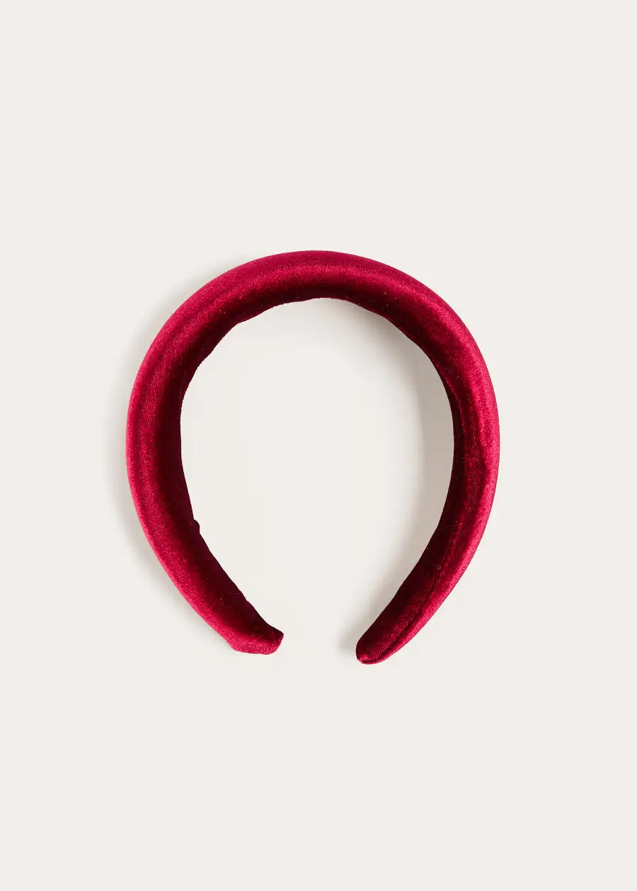 Velvet Padded Hairband in Burgundy (OS) Hair Accessories from Pepa London US
