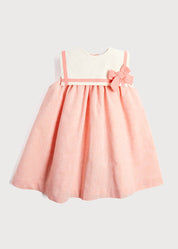 Linen Blend Trapeze Dress in Peach Orange (12mths-10yrs) Dresses from Pepa London US