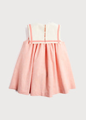 Linen Blend Trapeze Dress in Peach Orange (12mths-10yrs) Dresses from Pepa London US