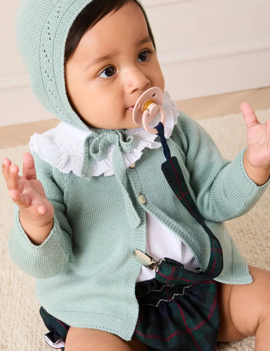 Kinnerton Tartan Hand Smocked Bloomers in Green (3mths-2yrs) Bloomers from Pepa London US