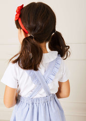 Nautical Striped Boat Embroidered Skirt with Braces in Blue (18mths-4yrs) Skirts from Pepa London US