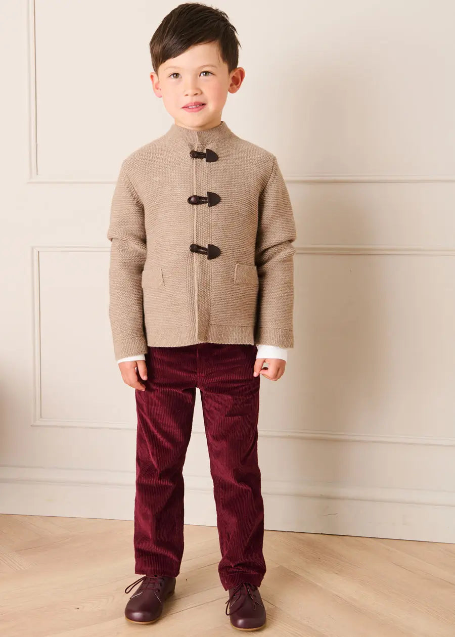 Corduroy Five Pocket Trousers in Burgundy (4-10yrs) Trousers from Pepa London US