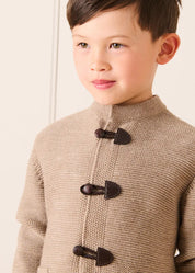 Toggle Fastening Knitted Cardigan in Oatmeal (12-10yrs)