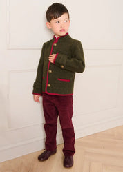 Corduroy Five Pocket Trousers in Burgundy (4-10yrs) Trousers from Pepa London US