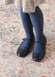Leather Mary Jane Shoes in Navy (24-35EU) SHOES from Pepa London US