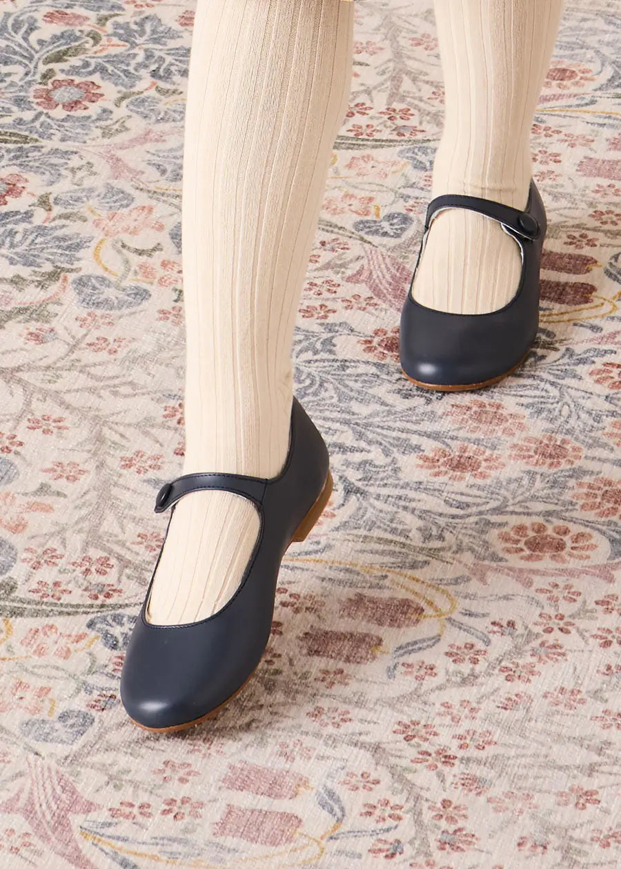 Leather Mary Jane Shoes in Navy (24-35EU) SHOES from Pepa London US