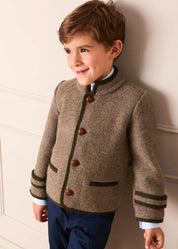 The Burgundy Fair Isle Knitted Vest Boy Look