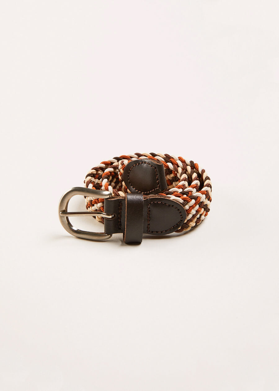 Contrast Leather Braided Belt in Brown (XS-S) Belts from Pepa London US