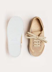 Lace Up Plimsolls in Taupe (24-35EU) Shoes from Pepa London US