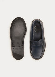 Leather Moccasins In Navy (25-34EU) SHOES from Pepa London US