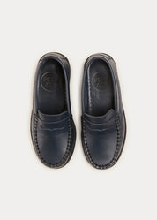 Leather Moccasins In Navy (25-34EU) SHOES from Pepa London US
