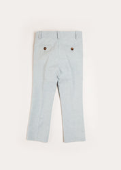 Plain Light Linen Suit Trousers in Blue (4-10yrs) Trousers from Pepa London US