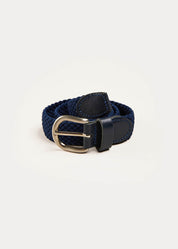 Leather Braided Belt in Navy (XS-S) Belts & Braces  from Pepa London US