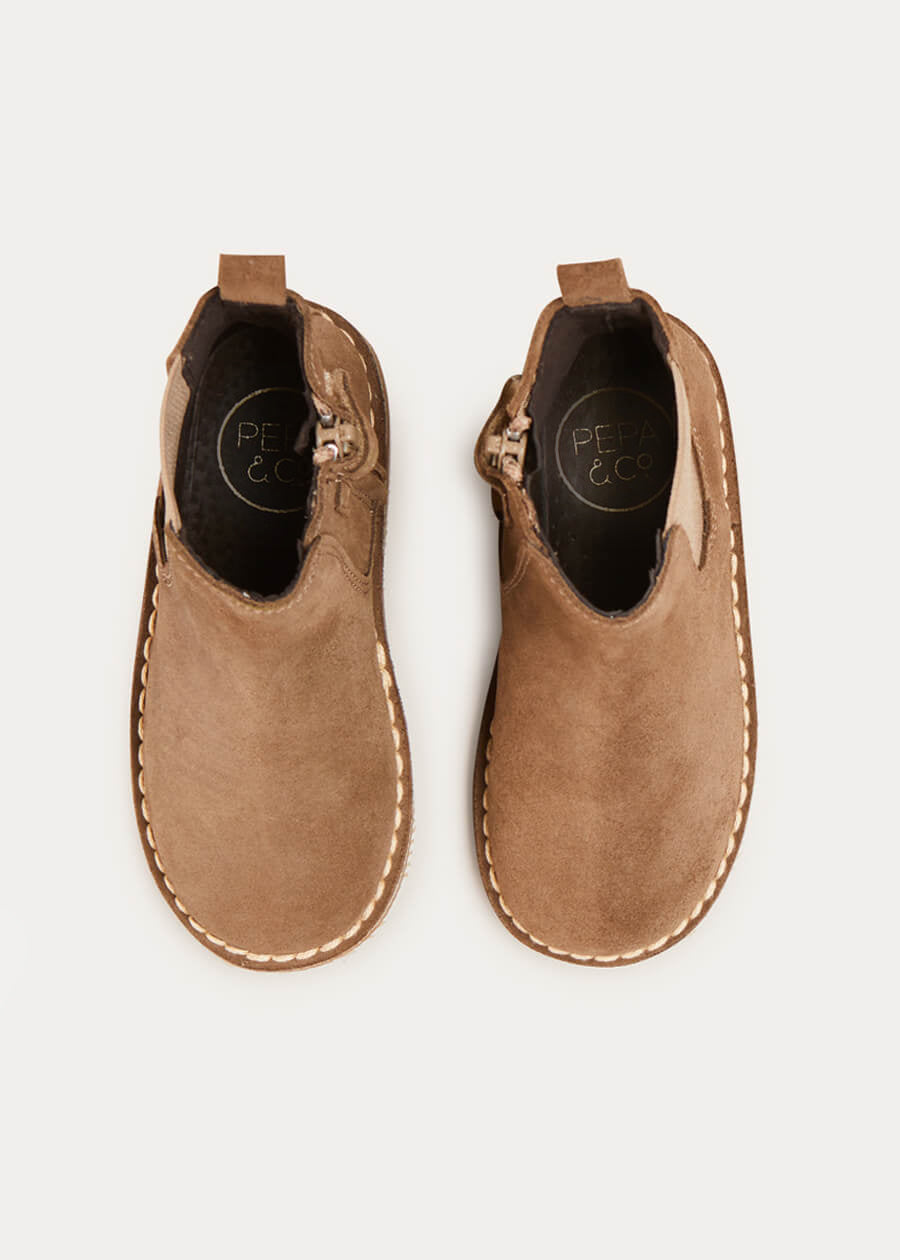 Suede Ankle Boots in Brown (24-34EU) Shoes from Pepa London US