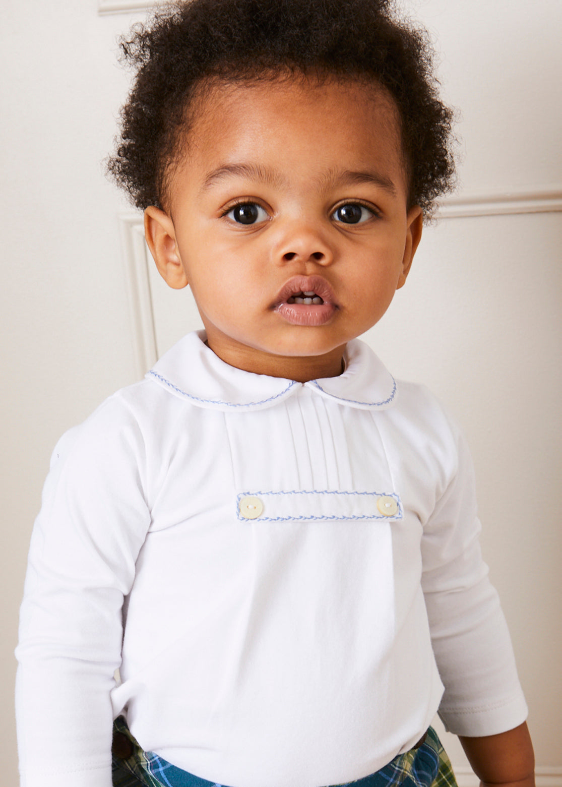 Long Sleeve Peter Pan Collar Top in White (6mths-2yrs) TOPS & BODYSUITS from Pepa London US
