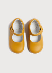 Leather Mary Jane Baby Shoes in Mustard (20-24EU) Shoes from Pepa London US