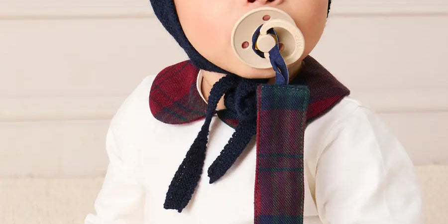 Grovesnor Tartan Collar Long Sleeve Bodysuit in Red (1mth-3yrs) Tops & Bodysuits from Pepa London US