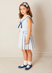 Blue Linen Big Bow Hairband Hair Accessories from Pepa London US