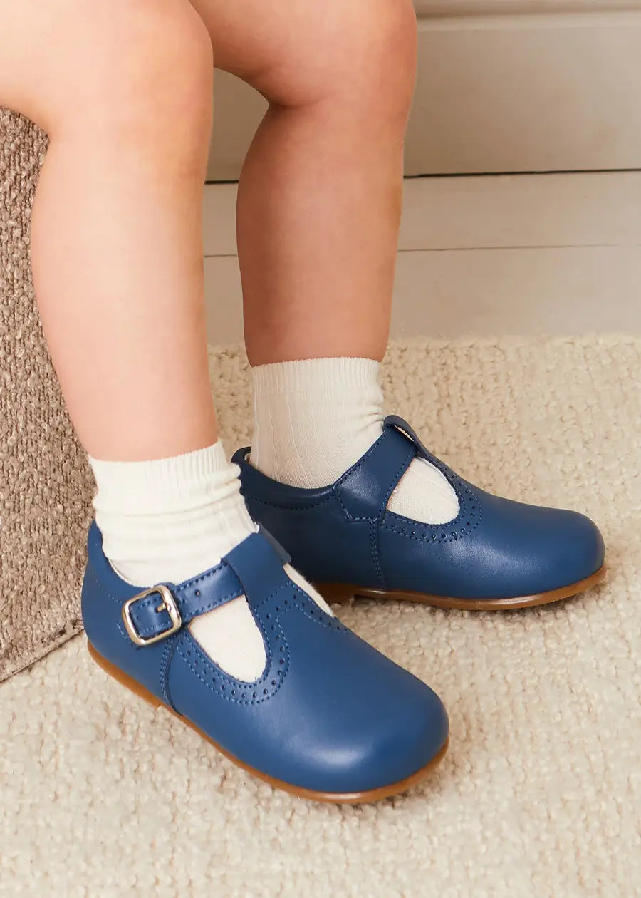 T-Bar Baby Shoes in Blue (20-26EU) Shoes from Pepa London US