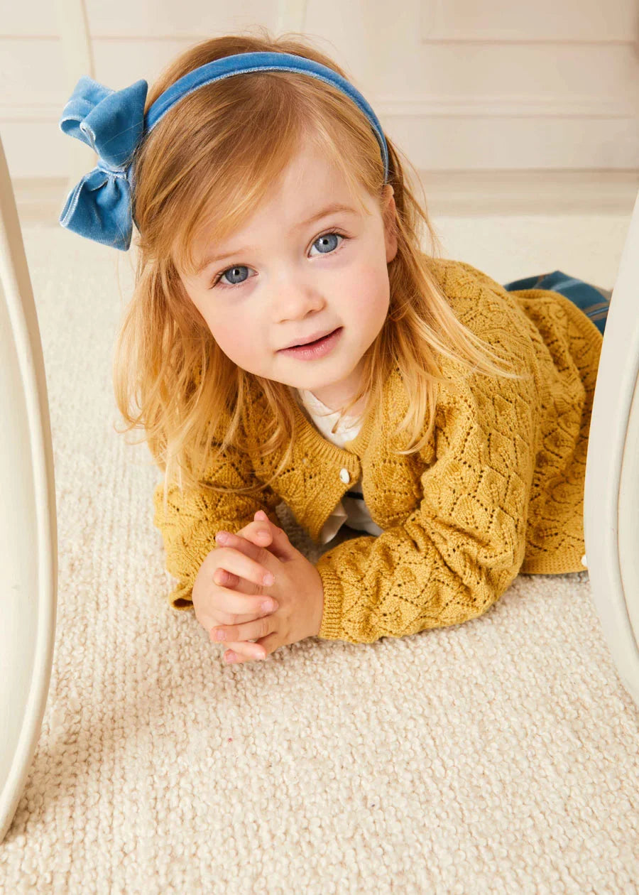 Velvet Hair-Band in Blue Hair Accessories from Pepa London US