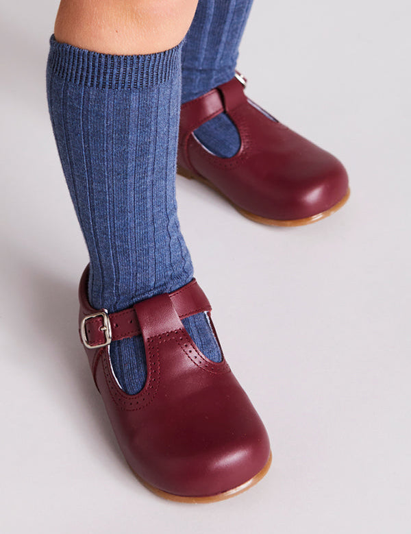 T-Bar Baby Shoes in Burgundy (20-26EU) Shoes from Pepa London US