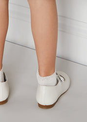 Girls Ivory Leather Mary Jane Shoes (20-34EU) Shoes from Pepa London US