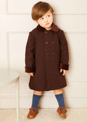 Leather T-Bar Baby Shoes in Brown (20-26EU) Shoes from Pepa London US