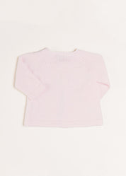Openwork Detail Baby Cardigan in Pink (1-12mths) Knitwear from Pepa London US
