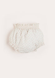 Tilly Floral Print Bloomers With Bow Detail in Pink (1-6mths) Bloomers  from Pepa London US