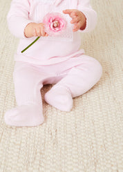 Lace Trim Ruffle Collar Knitted Set in Pink (1-12mths) Knitted Sets from Pepa London US