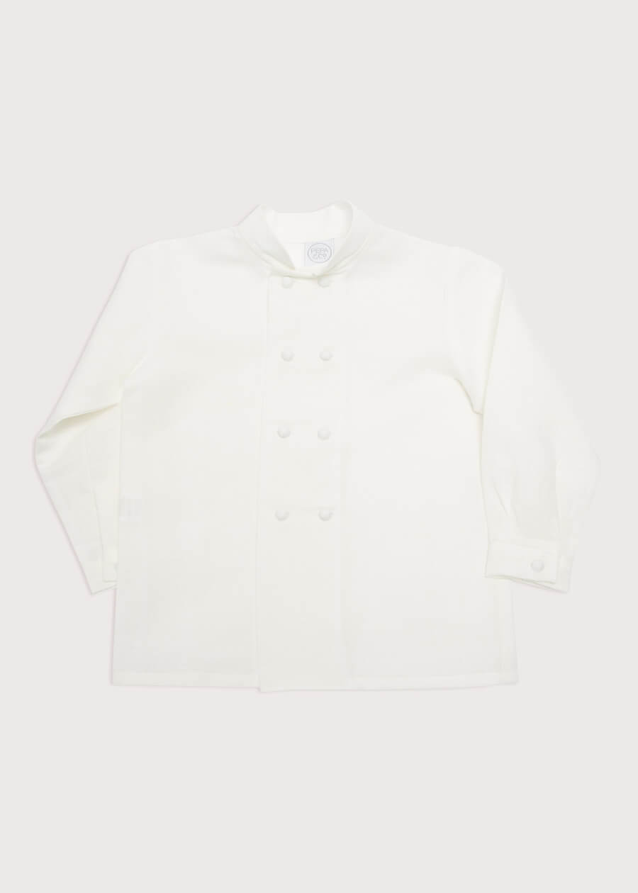 Boy's white double-breasted Mandarin collar shirt (12mths-10yrs) Shirts from Pepa London US
