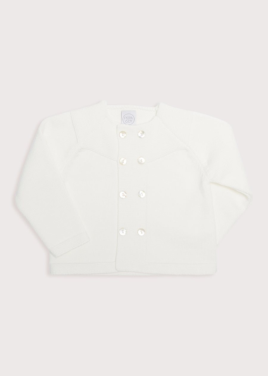 Boys Celebration Cardigan Ivory (2-8yrs) Knitwear from Pepa London US