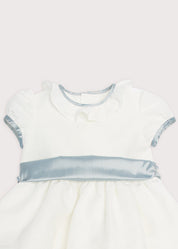 Flower Girl Ivory Dress with Blue Silk Sash (6mths-10yrs) Dresses from Pepa London US