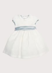 Flower Girl Ivory Dress with Blue Silk Sash (6mths-10yrs) Dresses from Pepa London US