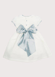 Flower Girl Ivory Dress with Blue Silk Sash (6mths-10yrs) Dresses from Pepa London US