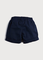 Classic Turn-up Hem Cotton Shorts in Navy (12mths-4yrs) Shorts from Pepa London US