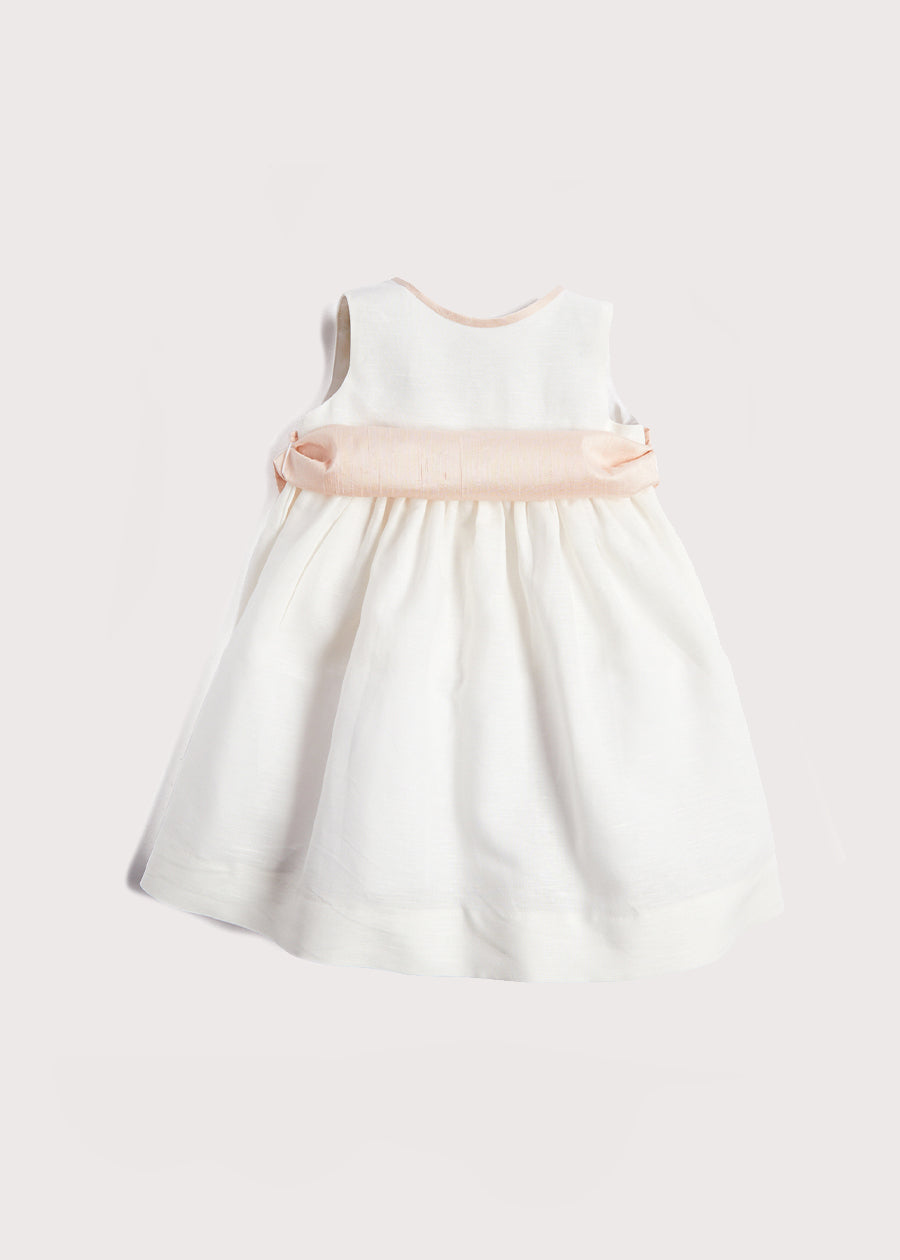 Sleeveless Ivory Flower Girl Dress with Pink Silk Sash (6mths-10yrs) Dresses from Pepa London US