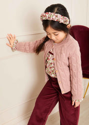 Chunky Cable Detail Cardigan in Pink (6mths-10yrs) Knitwear from Pepa London US