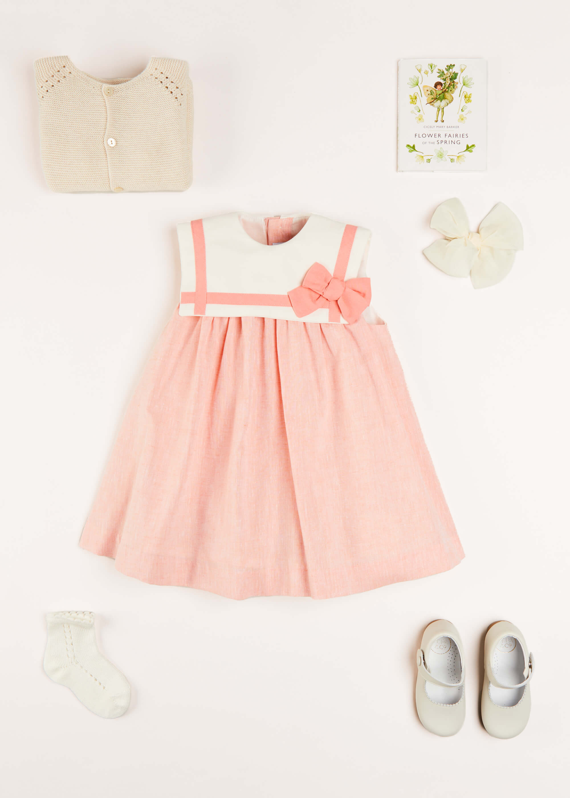 The Peach Trapeze Dress Baby Girl Look Look from Pepa London US