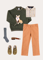 The Green Corgi Jumper Boy Look