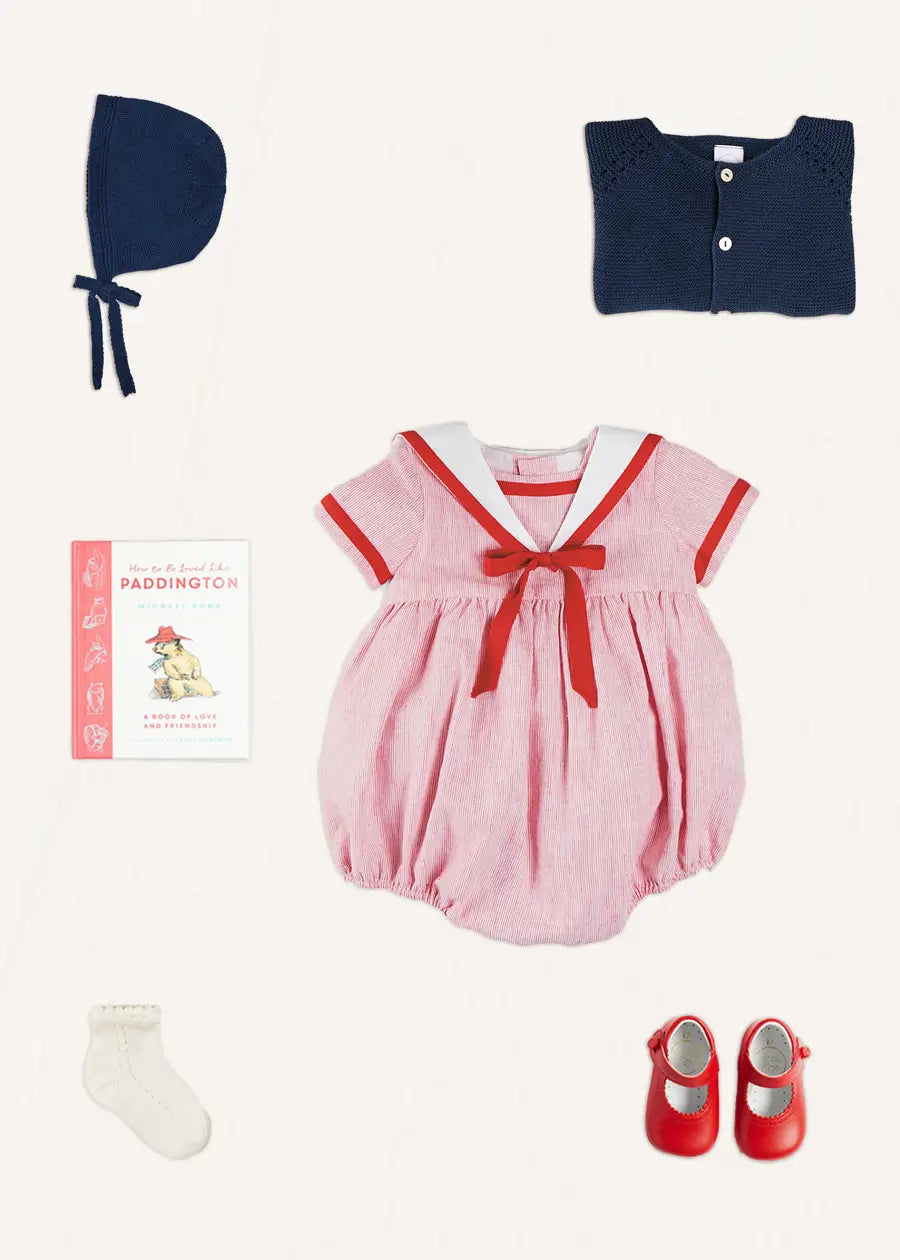 The Lawrence Striped Romper Baby Girl Look Look from Pepa London US