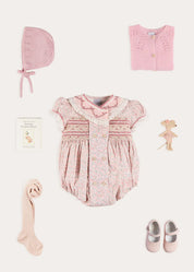 The Pink Adelaide Floral Romper Baby Girl Look