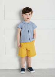 Faux Pocket Elasticated Waist Shorts in Mustard (18mths-3yrs) Shorts from Pepa London US