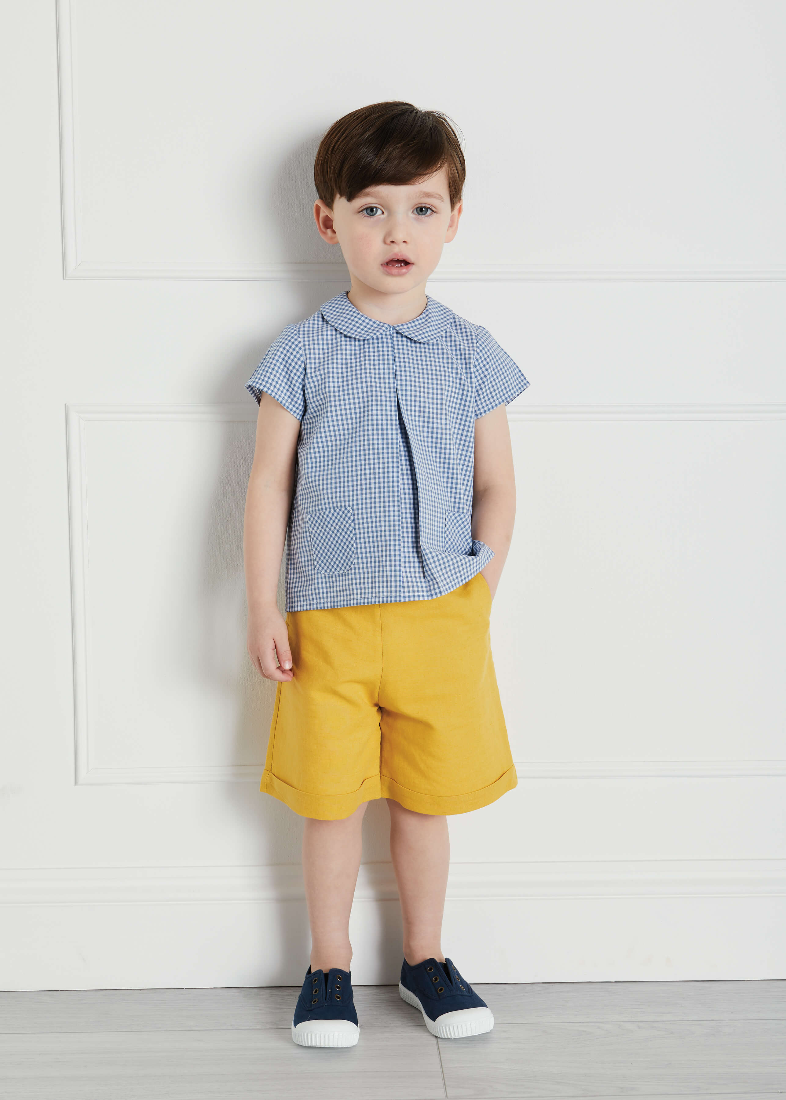 Faux Pocket Elasticated Waist Shorts in Mustard (18mths-3yrs) Shorts from Pepa London US
