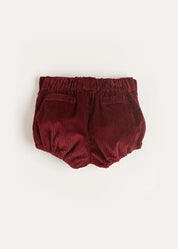 Corduroy Button Bloomers in Burgundy (3mths-3yrs) Bloomers from Pepa London US