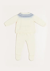 Fair Isle Knitted Set in Cream (1-9mths) Knitted Sets from Pepa London US