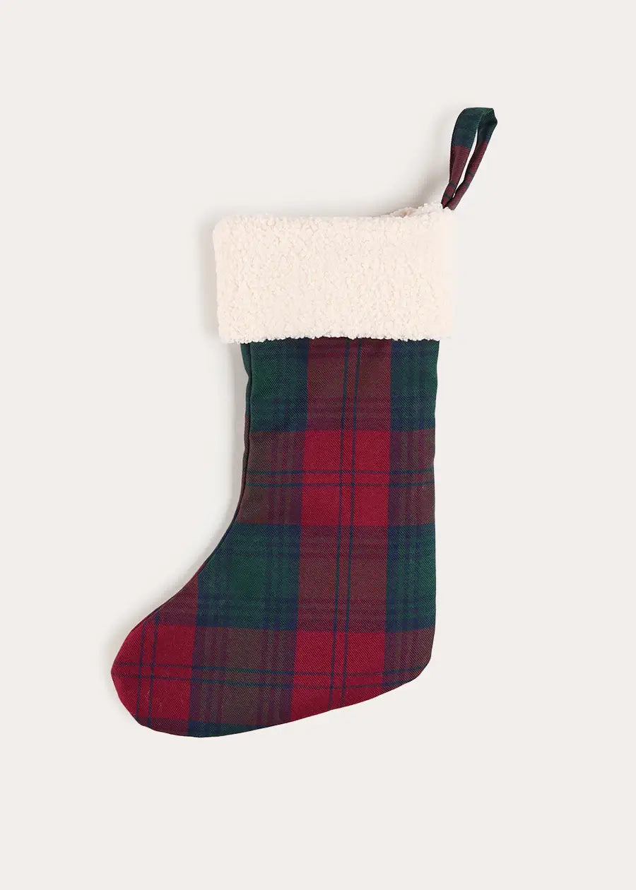 Grovesnor Tartan Christmas Stocking in Red (OS) Accessories from Pepa London US