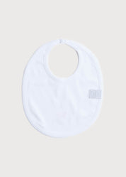 White Bib with Pink Embroidered Rocking Horse Accessories  from Pepa London US